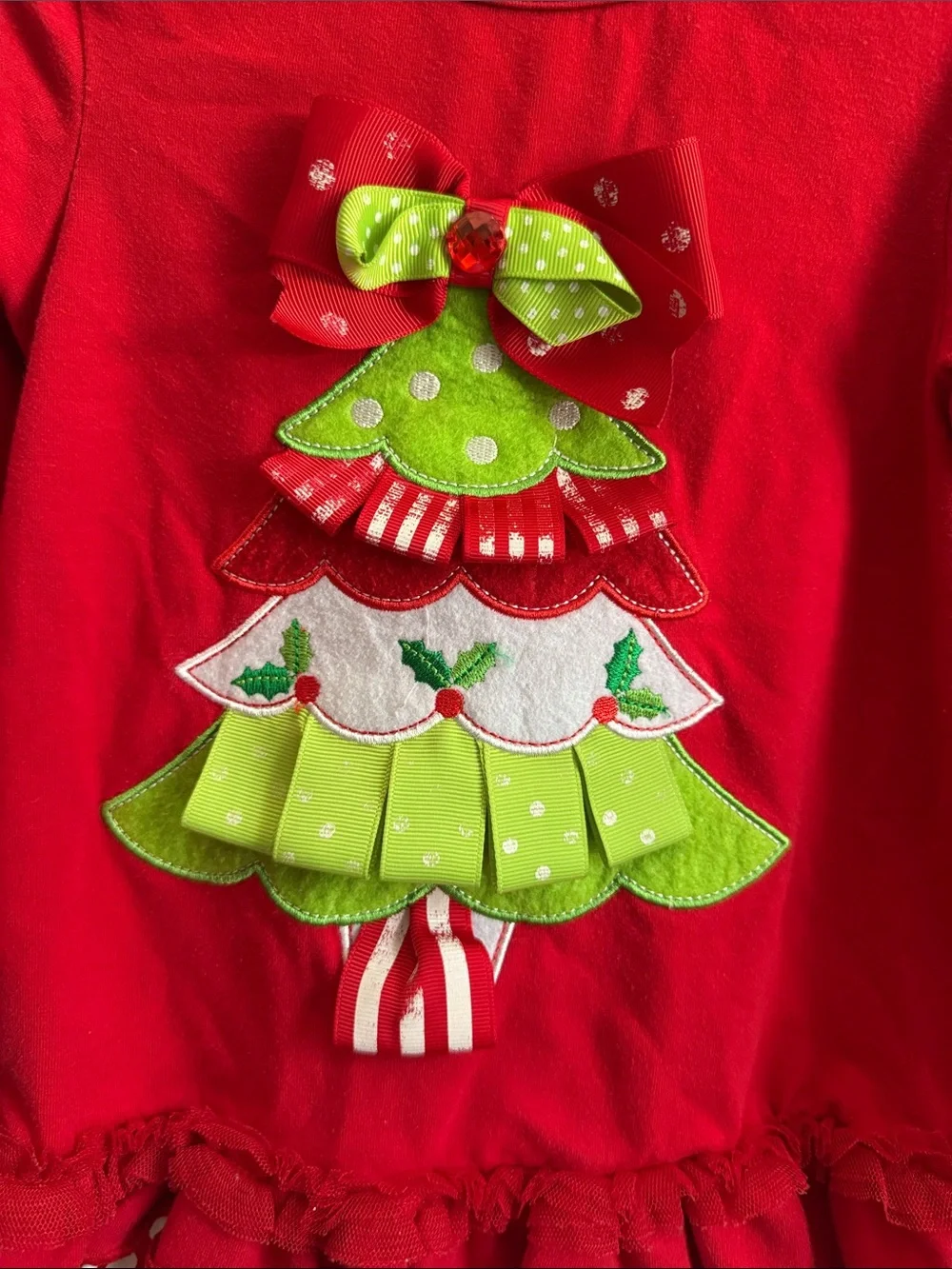 Rare Editions Christmas Ruffle Top - Picture 2 of 5
